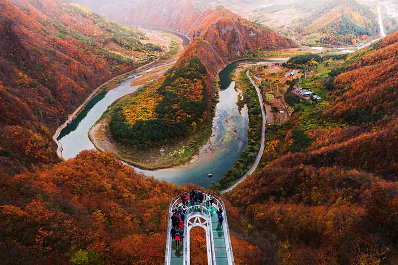 Korean autumn view from the Skywalk