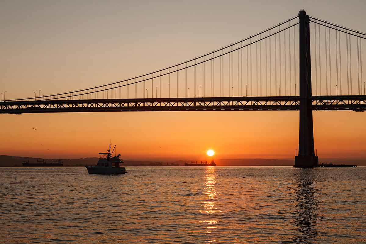 3 day trips from san francisco Oakland Bay Bridge at sunset