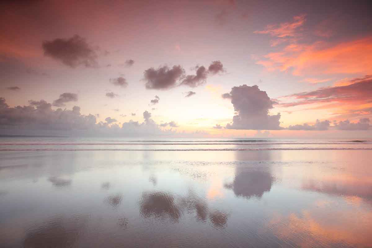 Bali beach resorts sunset