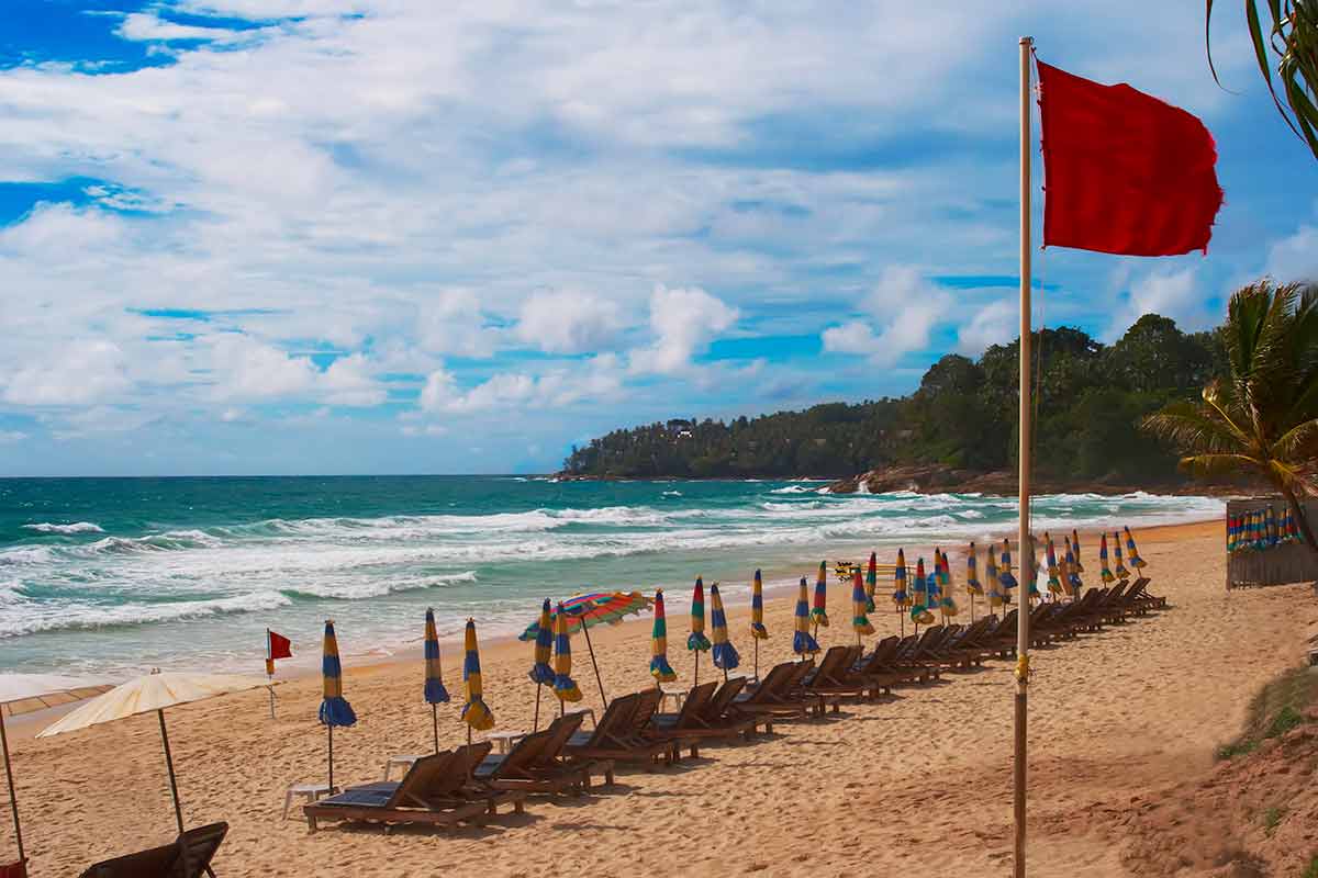 beach lounges on the sand at Bang Tao Beach