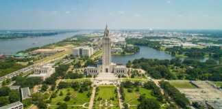 aerial view of Baton Rouge Louisiana