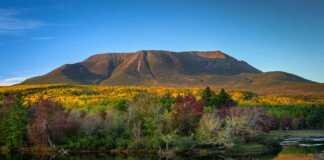 Mountain in Baxter State Park Maine in the fall