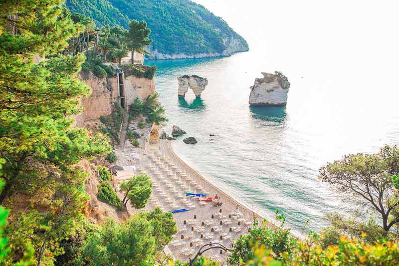 Beaches in Italy Mattinata Faraglioni
