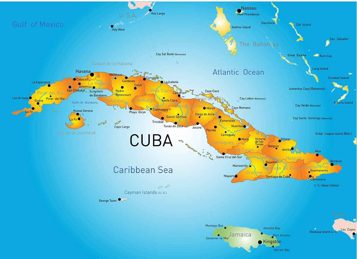 Best beaches in Cuba map