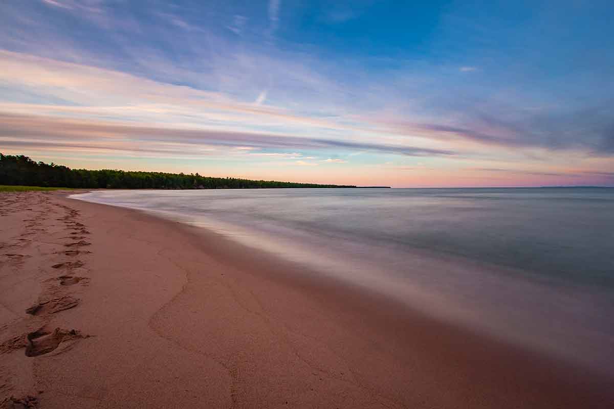 Best beaches in Wisconsin (a mauve sunset over Lake Superior)