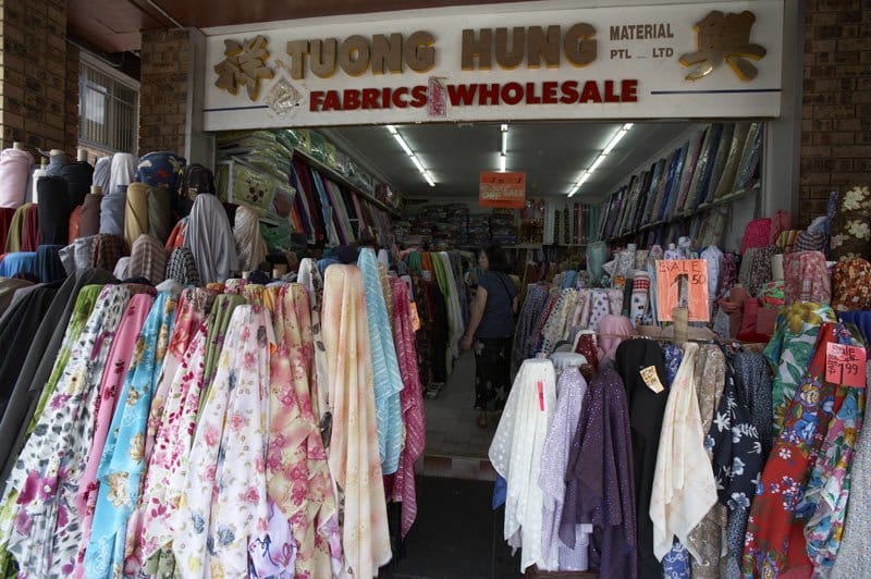 Sydney Cabramatta - Colorful fabric shop