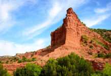 Stunning red rock cliff in Caprock Canyons State Park Texas