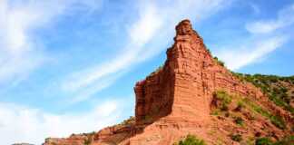 Stunning red rock cliff in Caprock Canyons State Park Texas