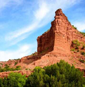 Stunning red rock cliff in Caprock Canyons State Park Texas