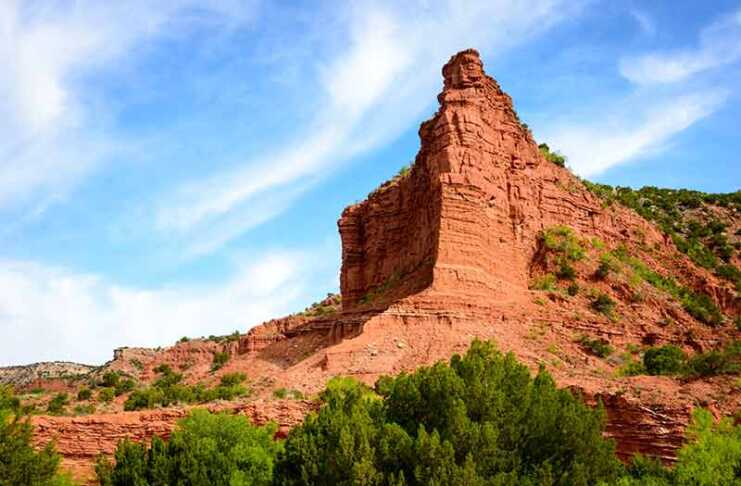 Stunning red rock cliff in Caprock Canyons State Park Texas