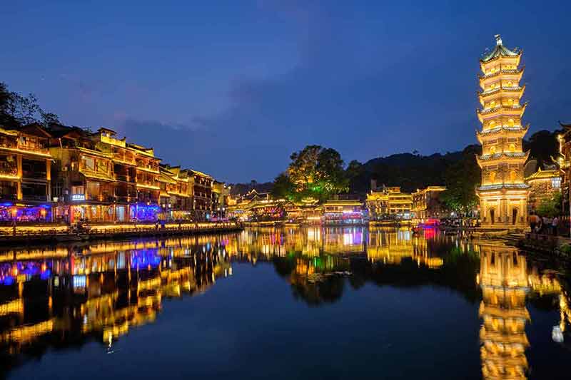 China best time to visit FengHuang Ancient Town at night