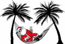 Santa Claus in hammock