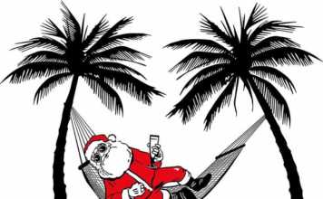 Santa Claus in hammock