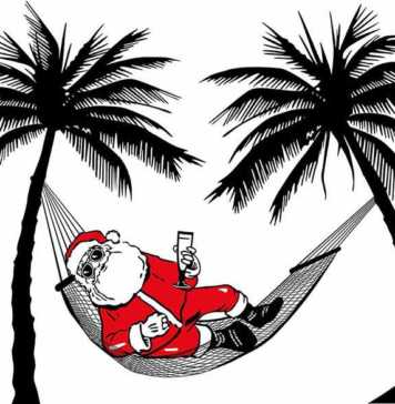 Santa Claus in hammock