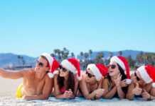 Christmas in California on the beach