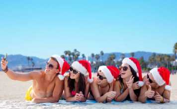 Christmas in California on the beach