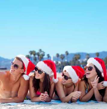 Christmas in California on the beach