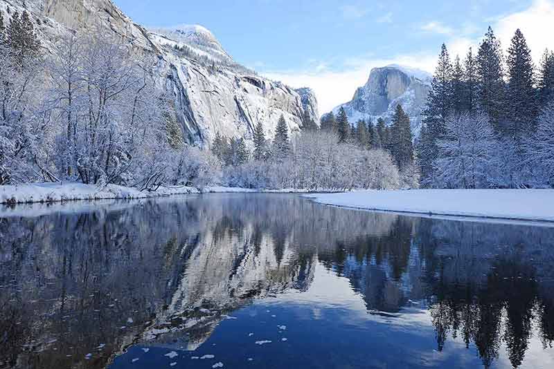 Christmas in California weather Yosemite National Park in winter