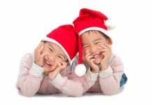 Christmas in China for kids two boys in santa hats