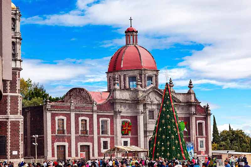 Christmas in Mexico city Old Basilica Shrine of Guadalupe