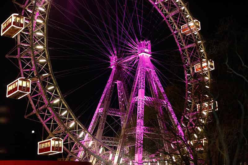 Christmas in Vienna at night Ferris wheel