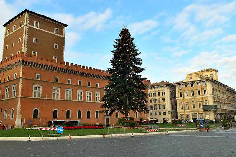 Christmas tree in Rome Piazza Venezia