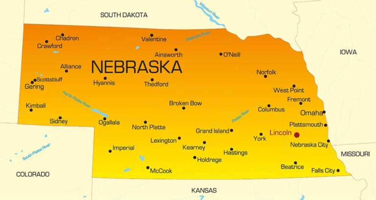 Cities In Nebraska Map 1 768x409 