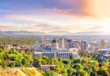 20 Utah Cities And Towns Surrounded By Jaw-Dropping Scenery aerial view of Salt Lake City in the Fall