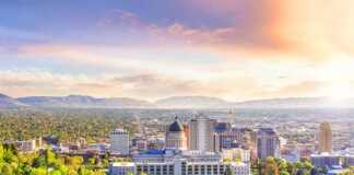 20 Utah Cities And Towns Surrounded By Jaw-Dropping Scenery aerial view of Salt Lake City in the Fall