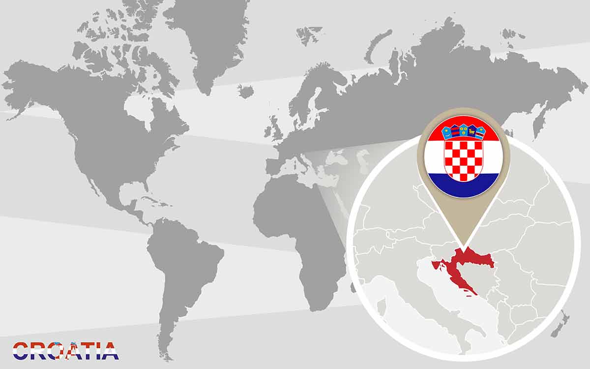 World Map With Magnified Croatia
