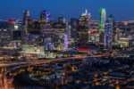 Dallas arts district skyline at night