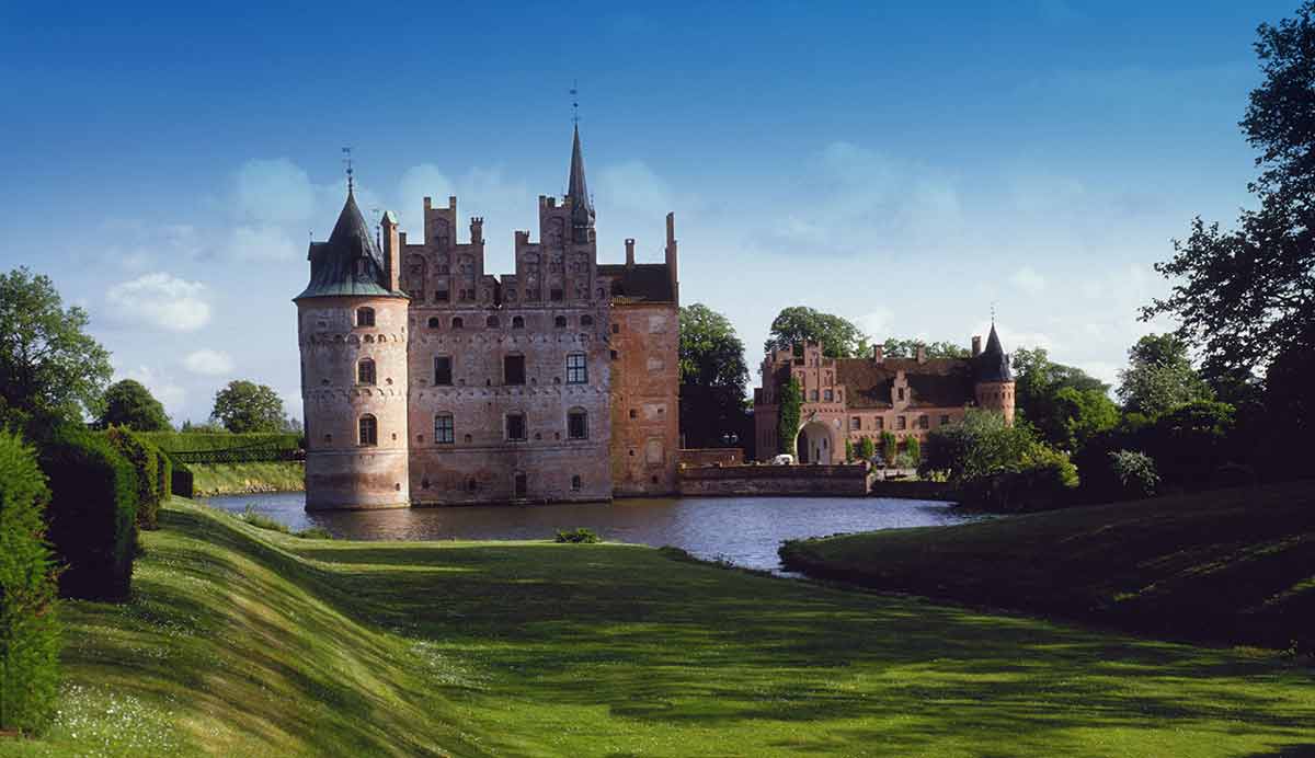 Danish Castles with moat Egeskov Castle