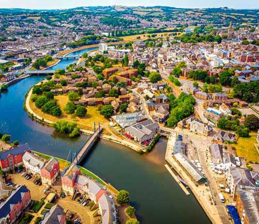 Exeter aerial on a sunny day