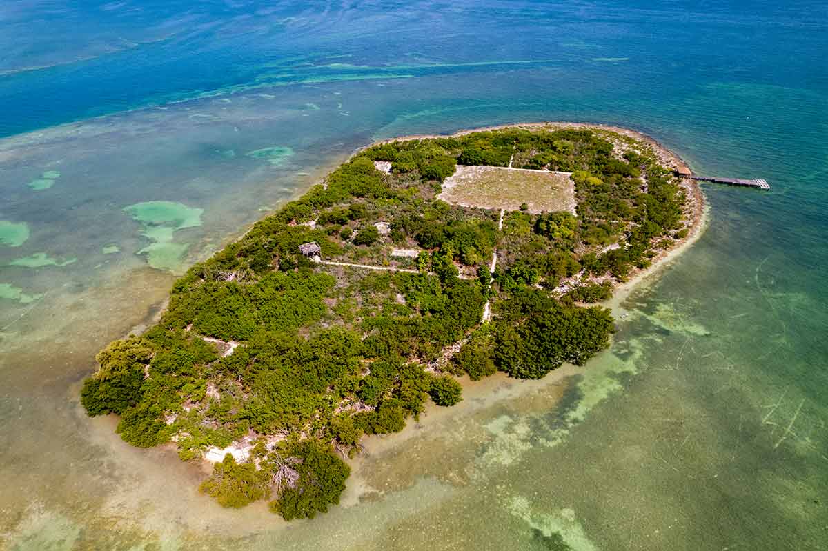Aerial view of one of the state parks in Florida Keys