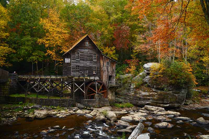 A grist mill in Babcock State Park West Virginia
