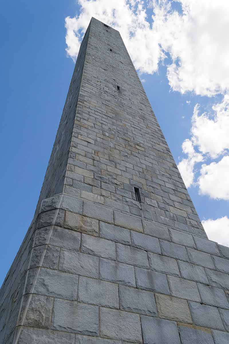 High Point State Park NJ blue sky memorial taken from the ground