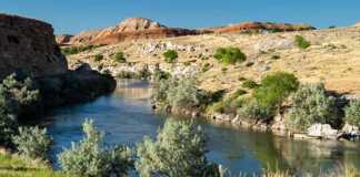 The river at Hot Springs State Park Wyoming