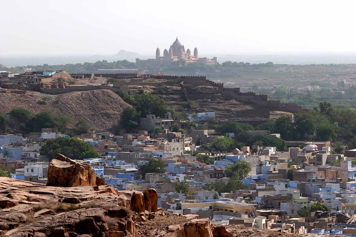 Umaid Bhawan palace in the distance