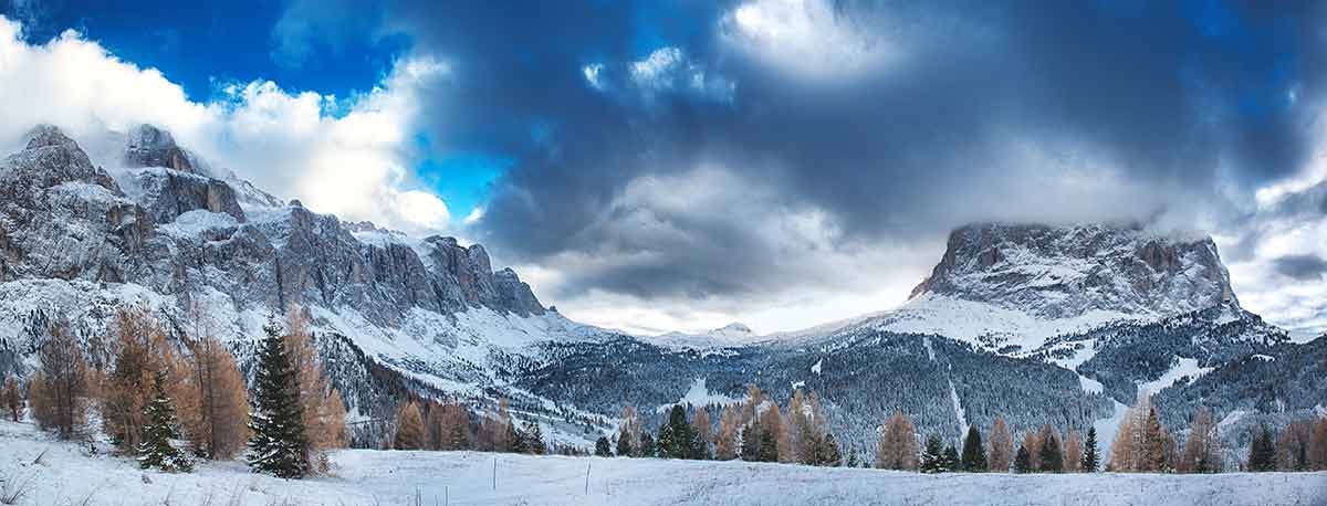 Italy in winter dolomiti of alta badia
