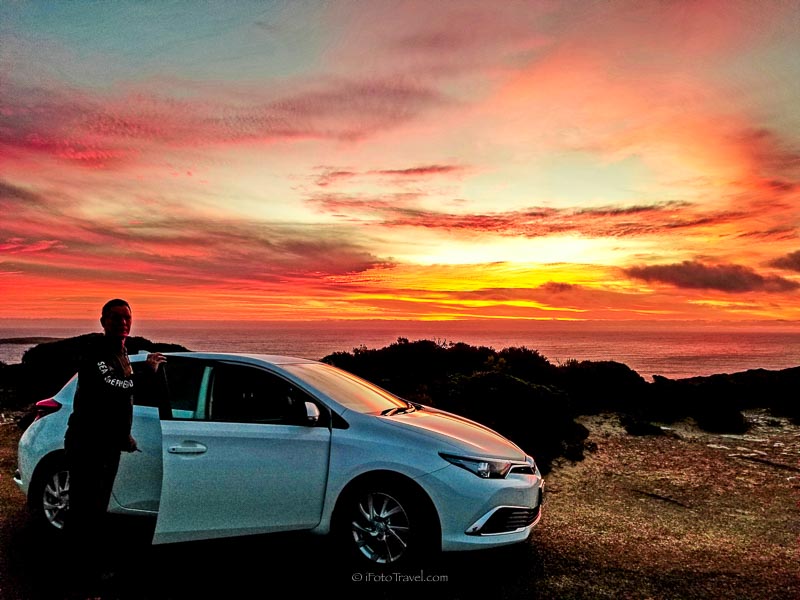Kangaroo Island Hertz Rental Car At Sunset