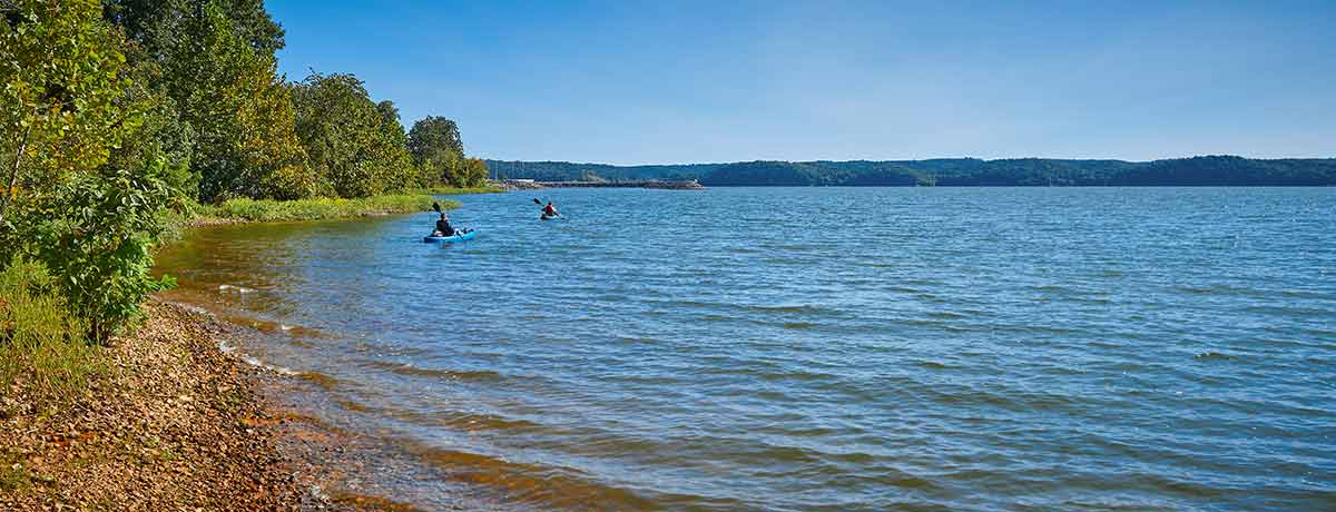 Kayaking on Kentucky lake