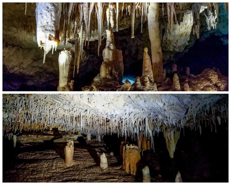 Kelly Hill Caves stalactites stalagmites collage