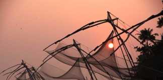 fishing nets in Kochi in Kerala