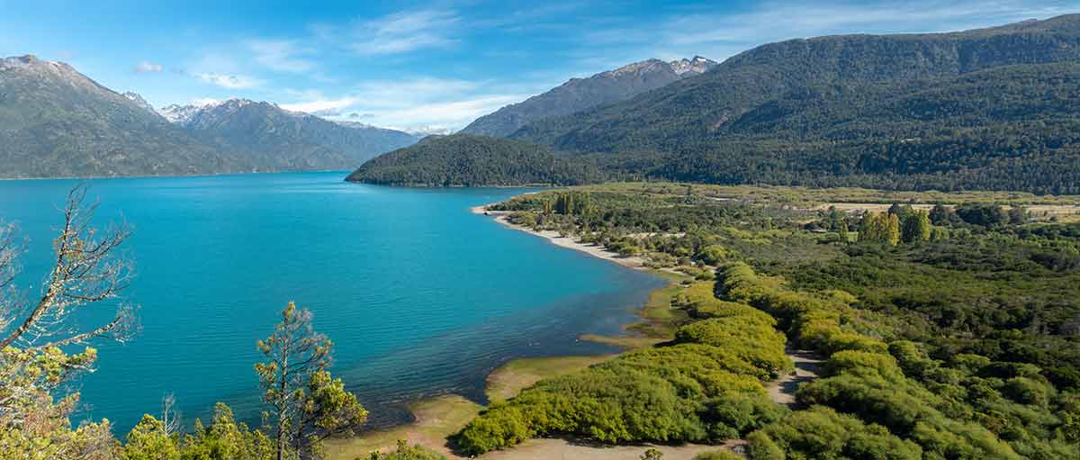 Lago puelo national park argentina emerald water