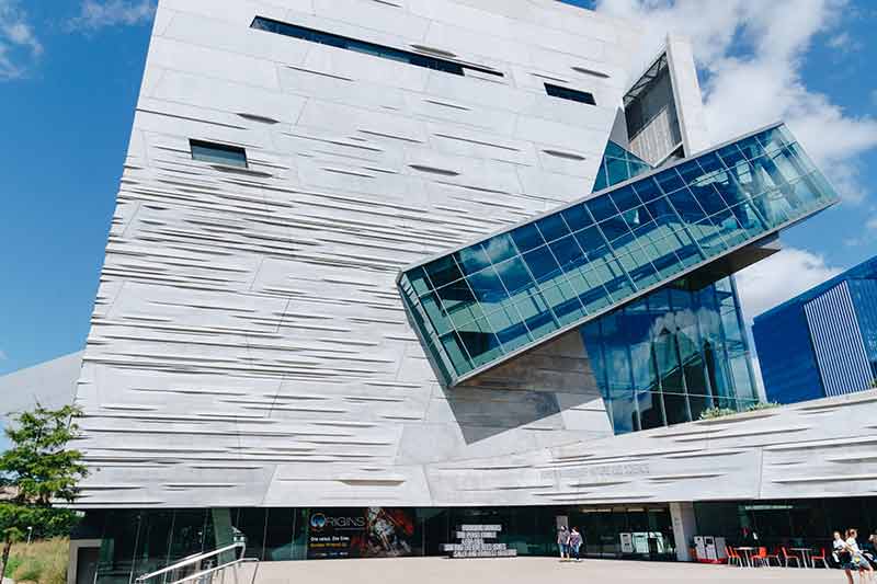 Landmarks Dallas Perot museum geometrical design external