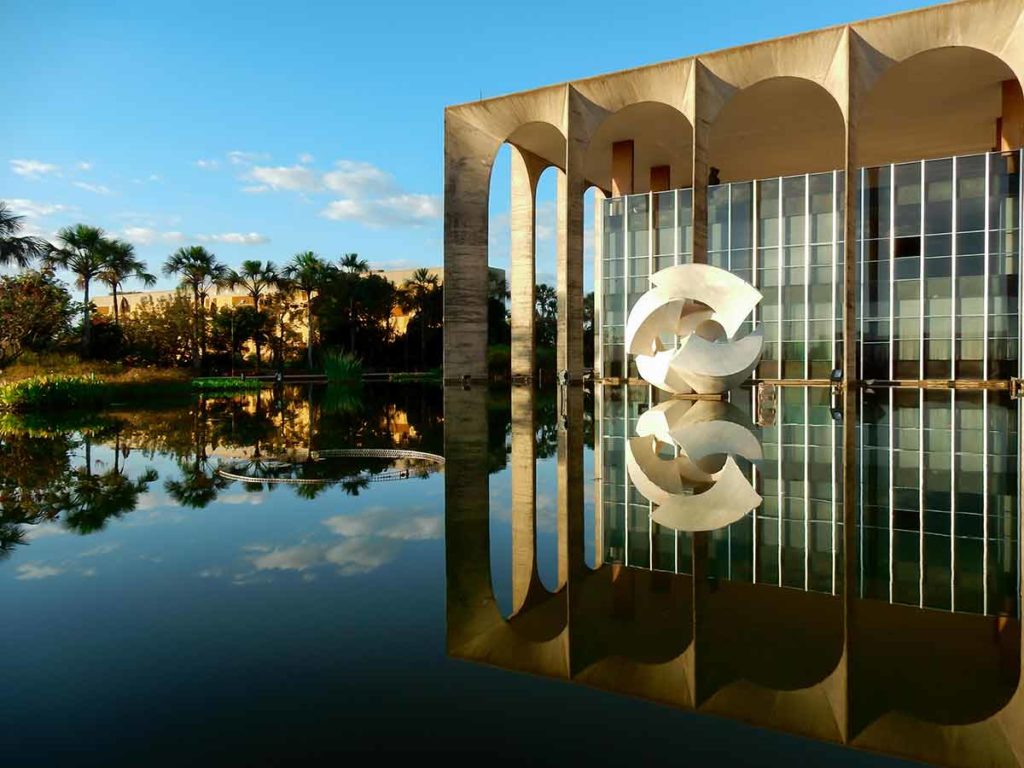 Landmarks in Brazil Itamaraty Palace in Brasilia designed by Oscar Niemeyer