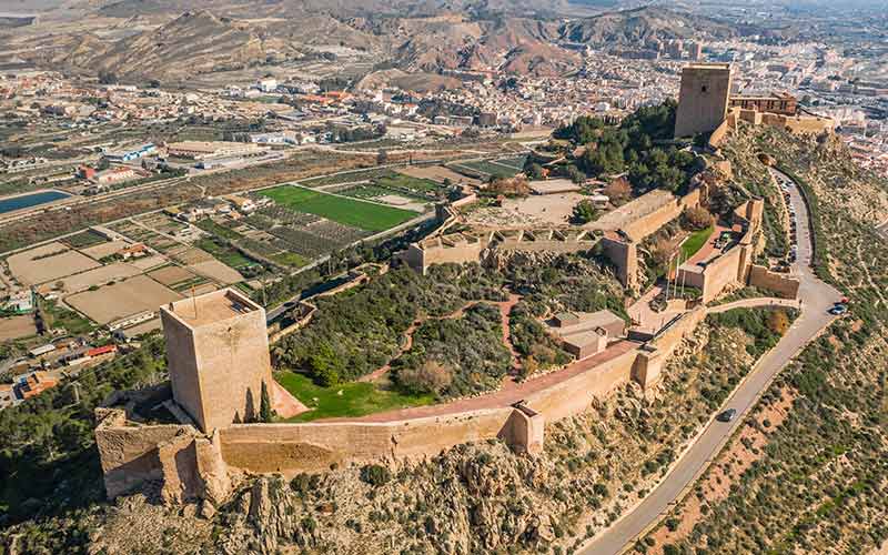 Lorca Castle aerial view