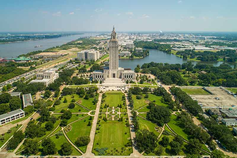 aerial view of baton rouge