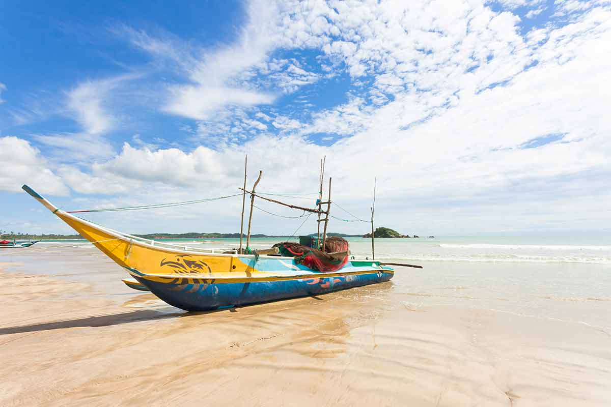 Most Beautiful Beaches in Sri Lanka fishing boat on the sand