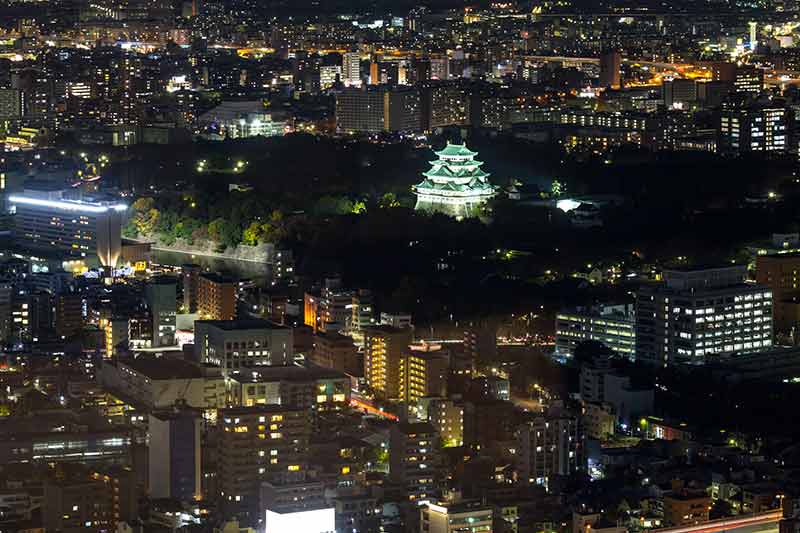 Nagoya castle Japan at night